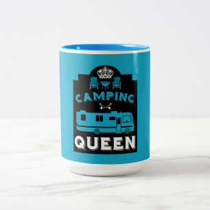 Caneca De Café Em Dois Tons RV Camping Queen USA