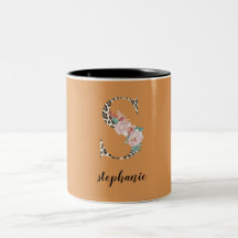 S Monograma Leopardo Imprimir Floral