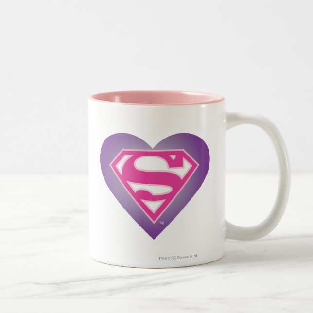 Caneca De Café Em Dois Tons S-Shield do Coração Roxo (Direita)