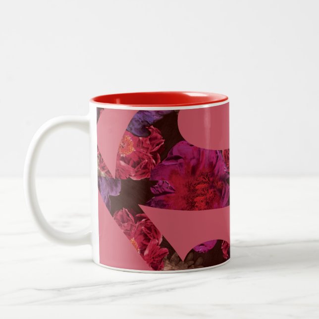 Caneca De Café Em Dois Tons S-Shield Floral Rosa (Esquerda)