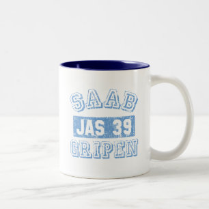 Caneca De Café Em Dois Tons Saab Gripen - AZUL