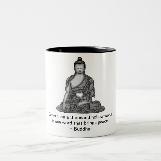 Caneca De Café Em Dois Tons Sabedoria de Buddha (Centro)