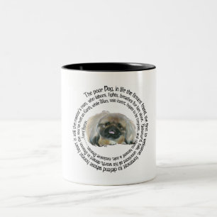 Caneca De Café Em Dois Tons Sabedoria do Pequinês - e o Lamento do Lorde Byron