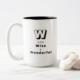 Caneca De Café Em Dois Tons Sábio e Maravilhoso W - Luxo Personalizado
