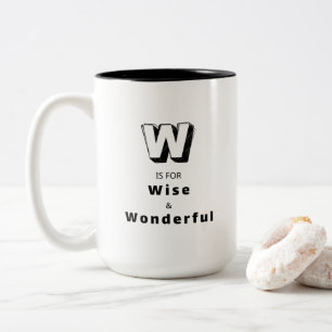 Caneca De Café Em Dois Tons Sábio e Maravilhoso W - Luxo Personalizado