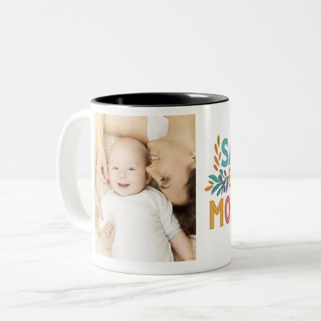 Caneca De Café Em Dois Tons saborear cada momento (Frente Esquerda)