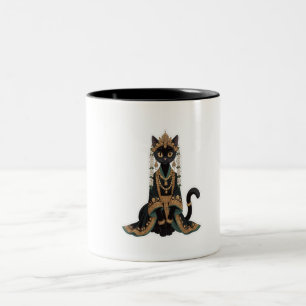 Caneca De Café Em Dois Tons Saco de mão Emerald Royal Cat Empress