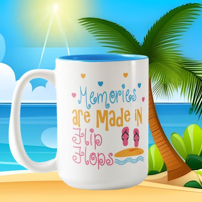 Caneca De Café Em Dois Tons sacudir de praia bonitinha amante arte (Criador carregado)