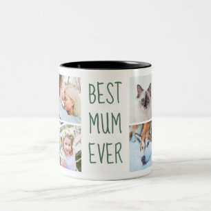 Caneca De Café Em Dois Tons Sage Green Melhor Mãe Alguma Vez Personalizada F