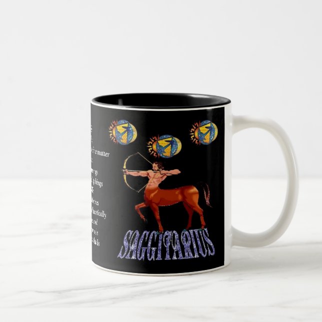 Caneca De Café Em Dois Tons Sagitário Sinal de Nascimento Zodiac Mug (Direita)
