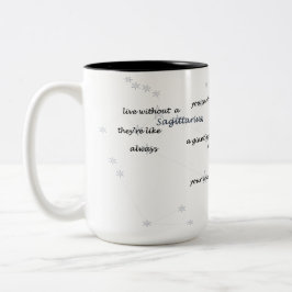 Caneca De Café Em Dois Tons Sagitário Texto Diversão Zodiac para o Dia a Dia o