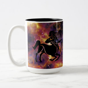 Caneca De Café Em Dois Tons Sagitário Zodíaco Galáxia Arqueiro – Astrologia Ho