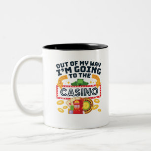 Caneca De Café Em Dois Tons Sai do meu caminho Vou ao Gambler Casino