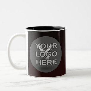 Caneca De Café Em Dois Tons Saia em cada ponta: Logotipo personalizado preto d