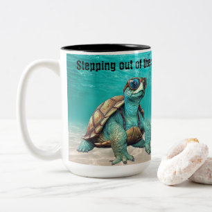 Caneca De Café Em Dois Tons Saindo da minha concha, Tourette's Mug