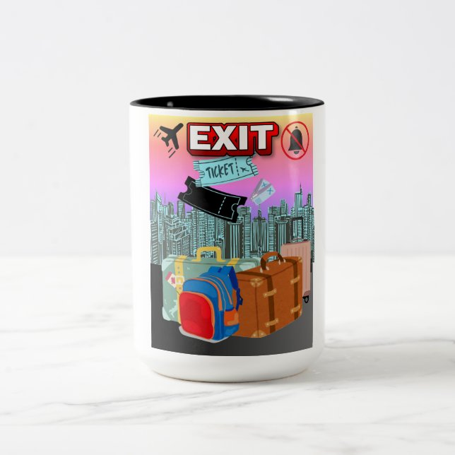 Caneca De Café Em Dois Tons Sair do Ticket Mug (Centro)