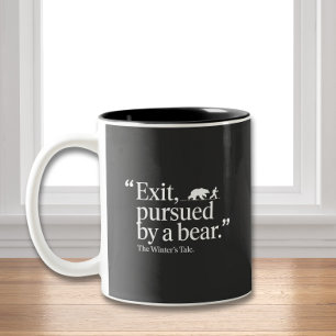Caneca De Café Em Dois Tons Sair Perseguido por um Urso Humor de Shakespeare