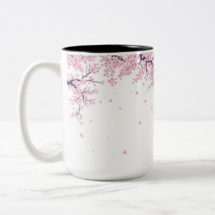 Caneca De Café Em Dois Tons Sakura Flor de Cerejeira Arte Japonesa Tote 