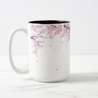 Caneca De Café Em Dois Tons Sakura Flor de Cerejeira Arte Japonesa Tote 