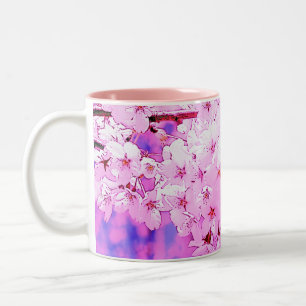 Caneca De Café Em Dois Tons Sakura - flor de cerejeira sonhadora
