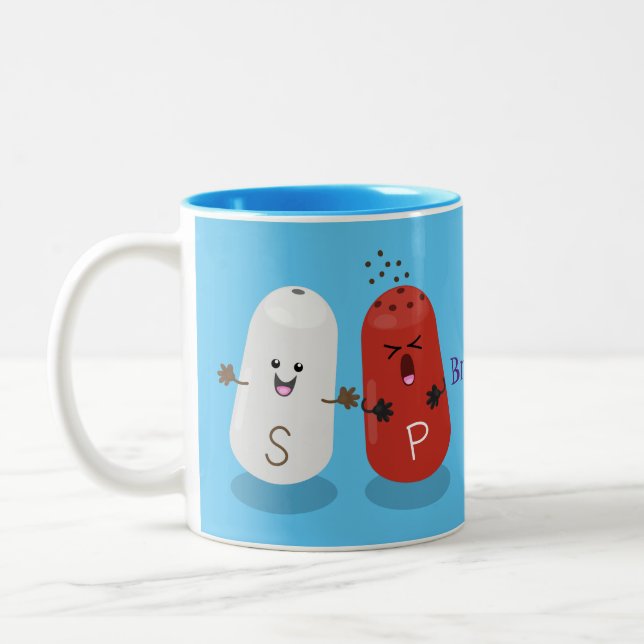 Caneca De Café Em Dois Tons Sal kawaii e cartografia dos pimentões (Esquerda)