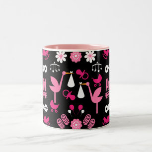 Caneca De Café Em Dois Tons Sala de Bebê Gêmeos para Entrega no Stalk