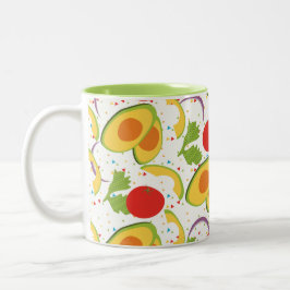 Caneca De Café Em Dois Tons Salada de Tomate Abacate Estilo Verde