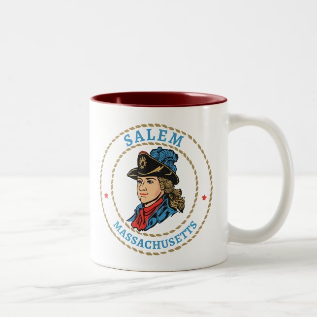 Caneca De Café Em Dois Tons Salem Massachusetts Colonial (Direita)