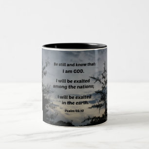 Caneca De Café Em Dois Tons Salm 46:10 Fique quieto e saiba que eu sou Deus