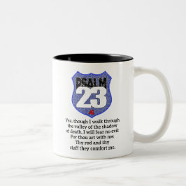 Caneca De Café Em Dois Tons Salmo 23 1:4 O Senhor é o Meu Pastor