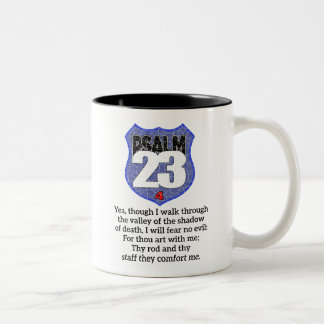 Caneca De Café Em Dois Tons Salmo 23 1:4 O Senhor é o Meu Pastor