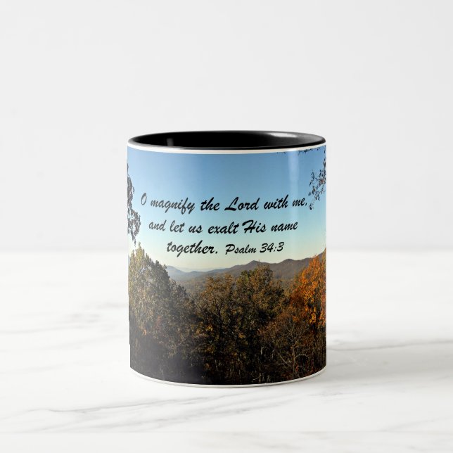 Caneca De Café Em Dois Tons Salmo 34:3 (Centro)