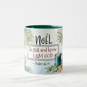 Caneca De Café Em Dois Tons Salmo 46:10 Esteja quieto e saiba que sou Deus Nat