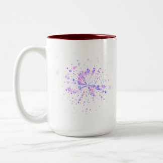 Caneca De Café Em Dois Tons Salpico Neon Abstrato Colorido