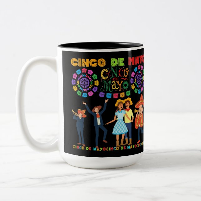 Caneca De Café Em Dois Tons Salsa sunset celebration black (Esquerda)