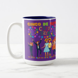 Caneca De Café Em Dois Tons Salsa sunset celebration royal purple