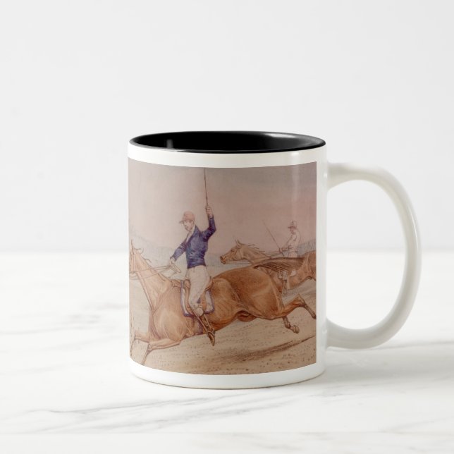 Caneca De Café Em Dois Tons Saltando uma cerca (Direita)