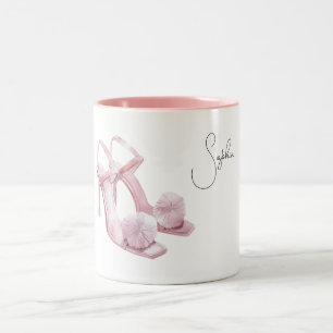 Caneca De Café Em Dois Tons Saltos Altos Pink Puffs