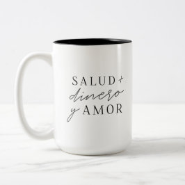 Caneca De Café Em Dois Tons Salud Dinero y Amor