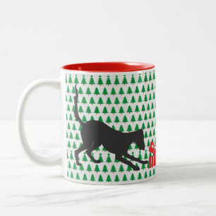 Caneca De Café Em Dois Tons Saluki Christmas