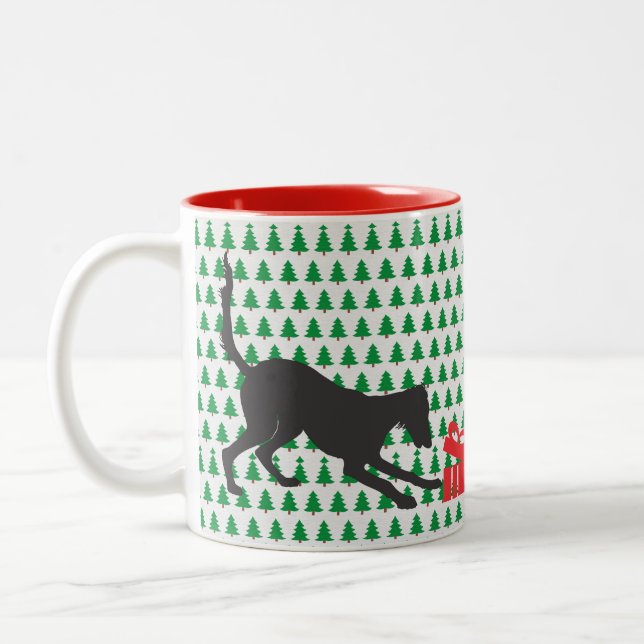 Caneca De Café Em Dois Tons Saluki Christmas (Esquerda)
