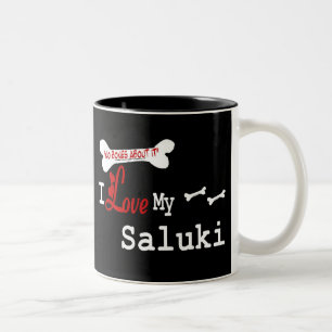Caneca De Café Em Dois Tons Saluki (I Love)