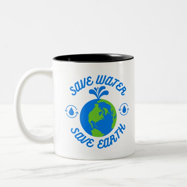 Caneca De Café Em Dois Tons Salvar a Terra (Esquerda)
