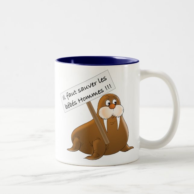 Caneca De Café Em Dois Tons Salvar os bebés Homens (Direita)