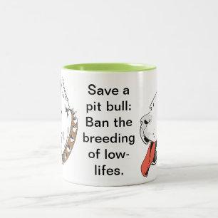 Caneca De Café Em Dois Tons Salvar um Touro de Pit: Proibir a Criação de Bai