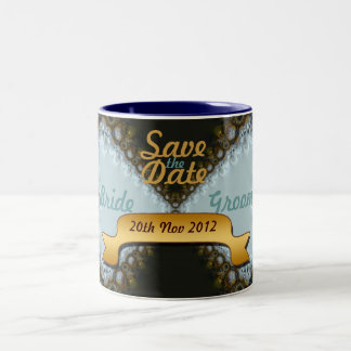 Caneca De Café Em Dois Tons Salve a data de casamento Lace Mug
