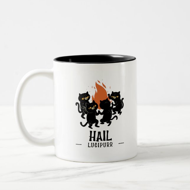 Caneca De Café Em Dois Tons Salve Lucipurr (Esquerda)