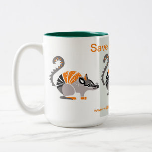 Caneca De Café Em Dois Tons Salve NUMBATS - Animal ameaçado - Austrália