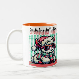 Caneca De Café Em Dois Tons Salve o drama para o seu Llama Mug Funny Llama