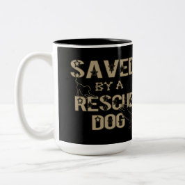 Caneca De Café Em Dois Tons Salvo Por Um Cachorro De Emergência